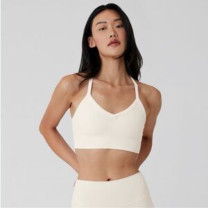 Alo Seamless Ribbed Low Back Strappy Sports Bra